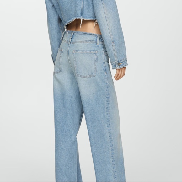 Mango Classic Blue Women's Frayed Jeans - Picture 5 of 11